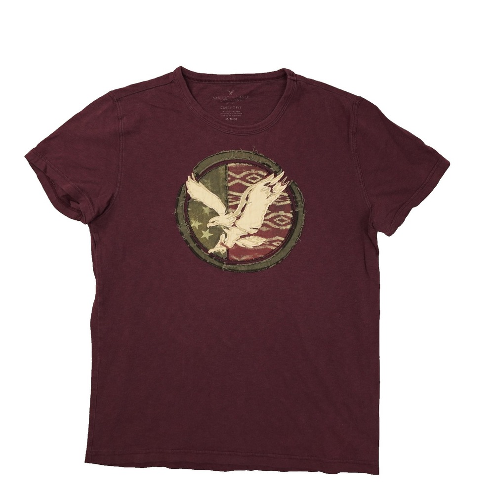 American Eagle Outfitters Graphic T Shirt Men's Medium Y2K 2010s Embroidered USA